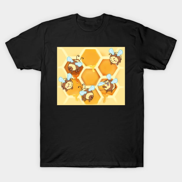 Kawaii Honey Bees T-Shirt by FrostedSoSweet